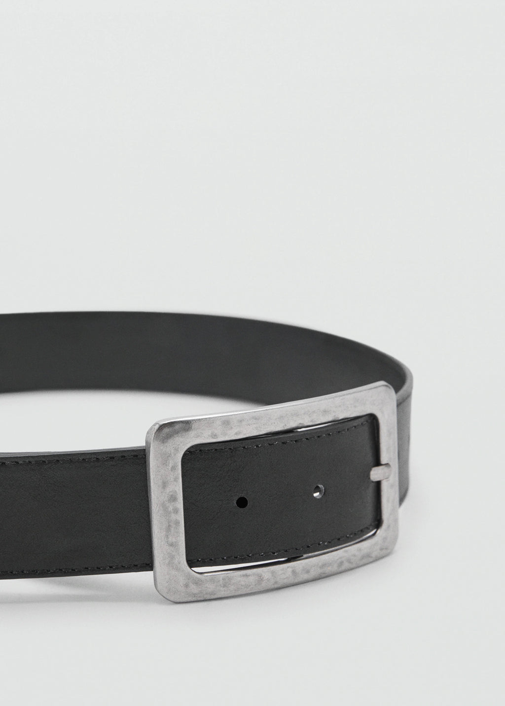 Textured Square Buckle Belt