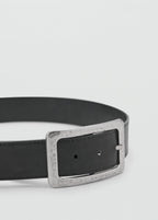 Textured Square Buckle Belt