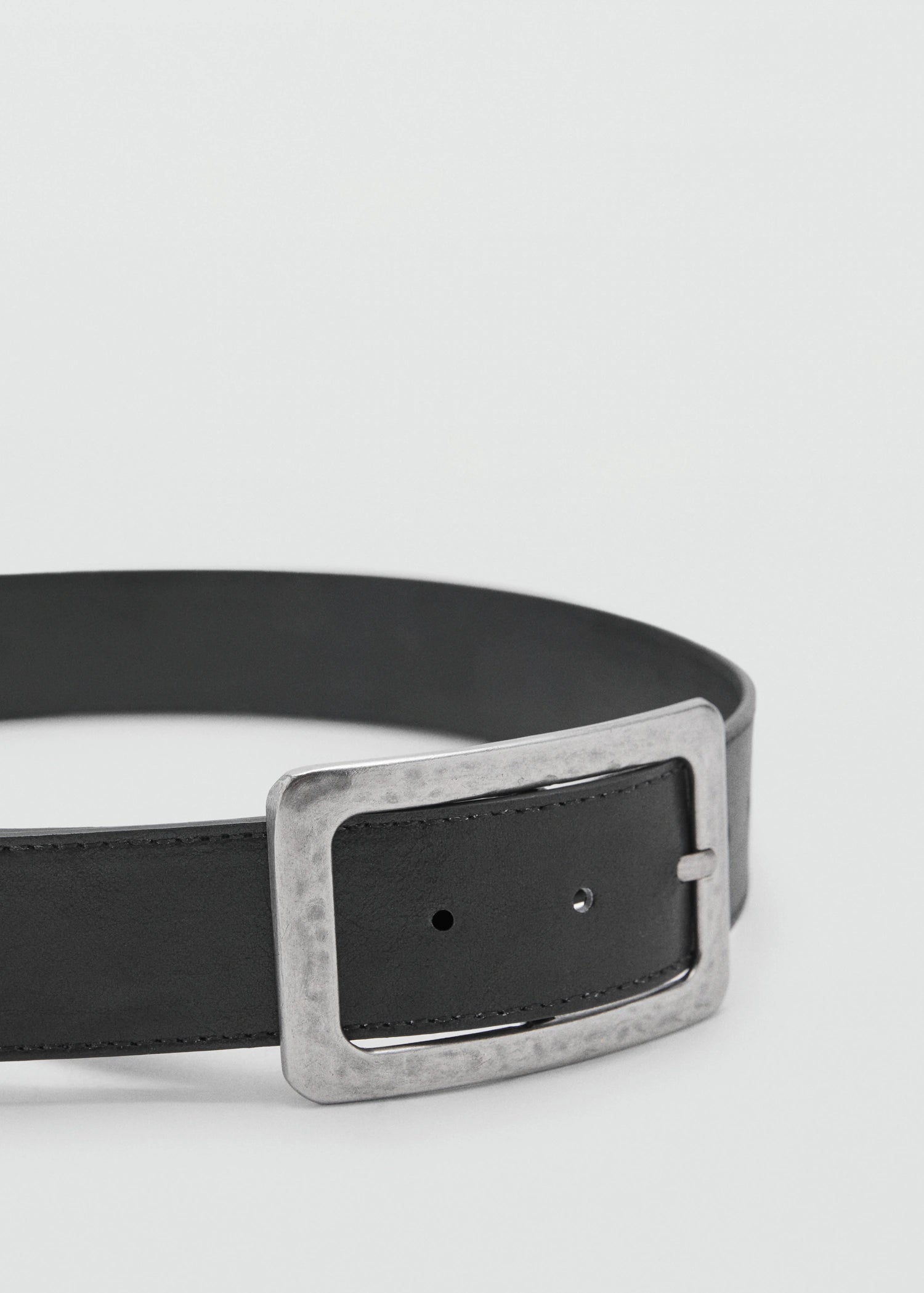 Textured Square Buckle Belt