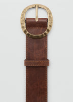 Textured Belt With Round Buckle