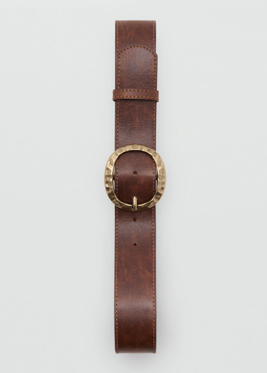 Textured Belt With Round Buckle