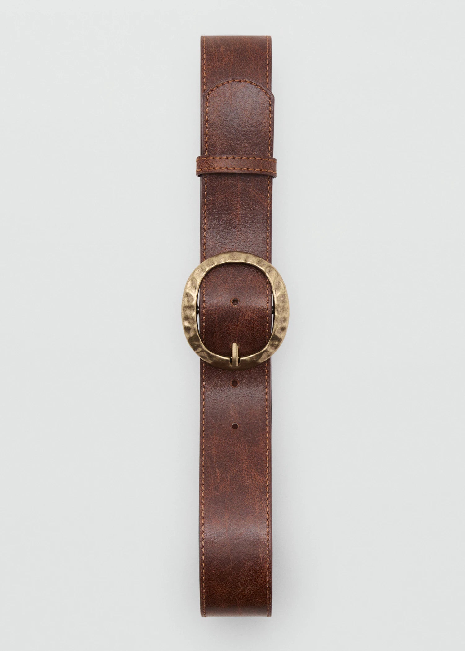 Textured Belt With Round Buckle