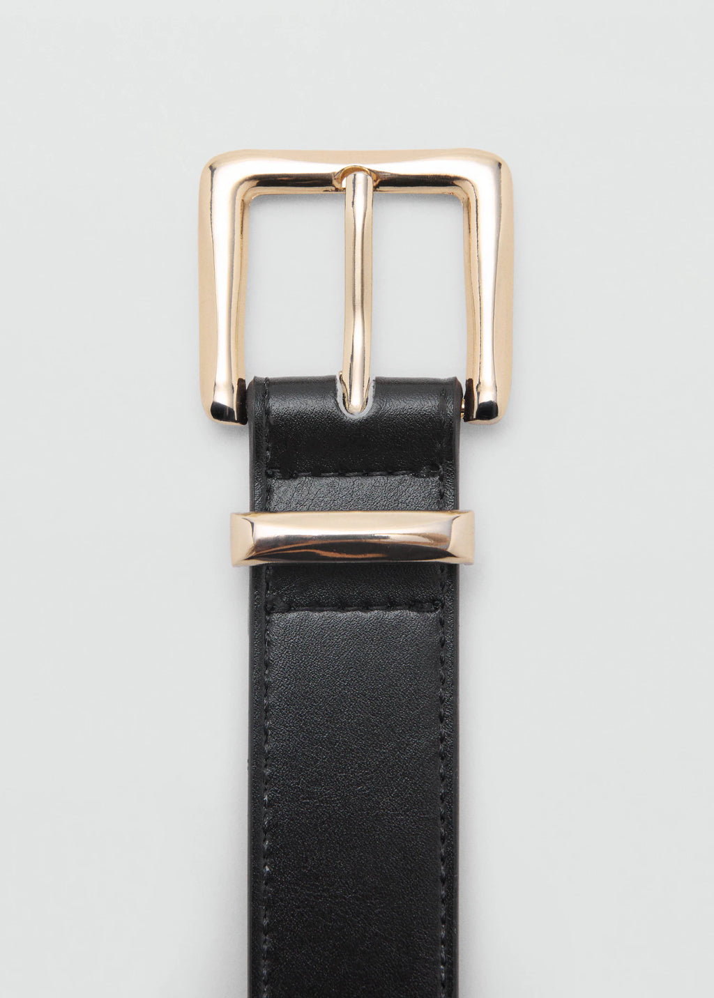 Stitched Belt With Square Buckle