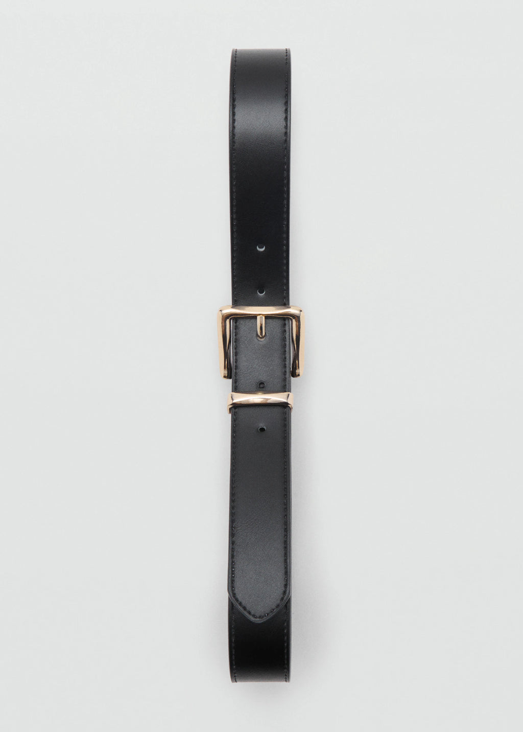 Stitched Belt With Square Buckle