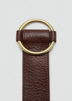 Rounded Buckle Leather Belt