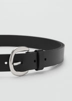 Rounded Buckle Leather Belt