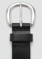Rounded Buckle Leather Belt