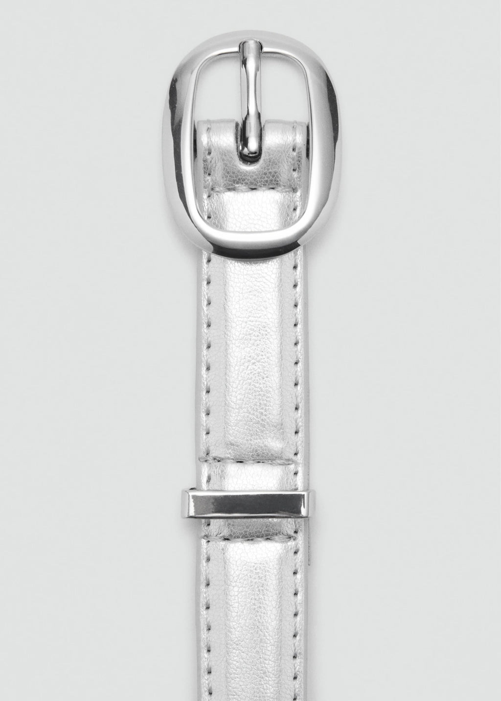 Metallic Belt With Oval Buckle