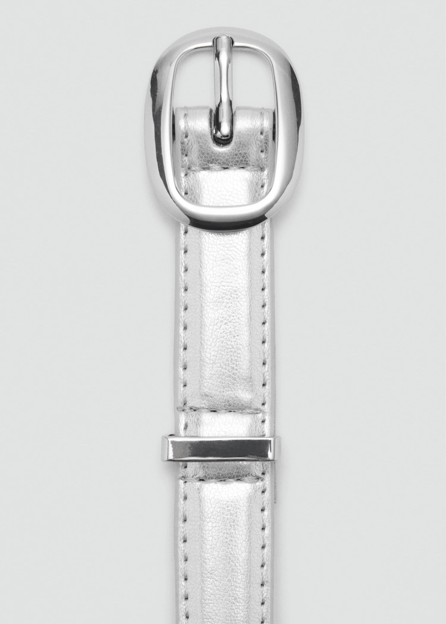 Metallic Belt With Oval Buckle