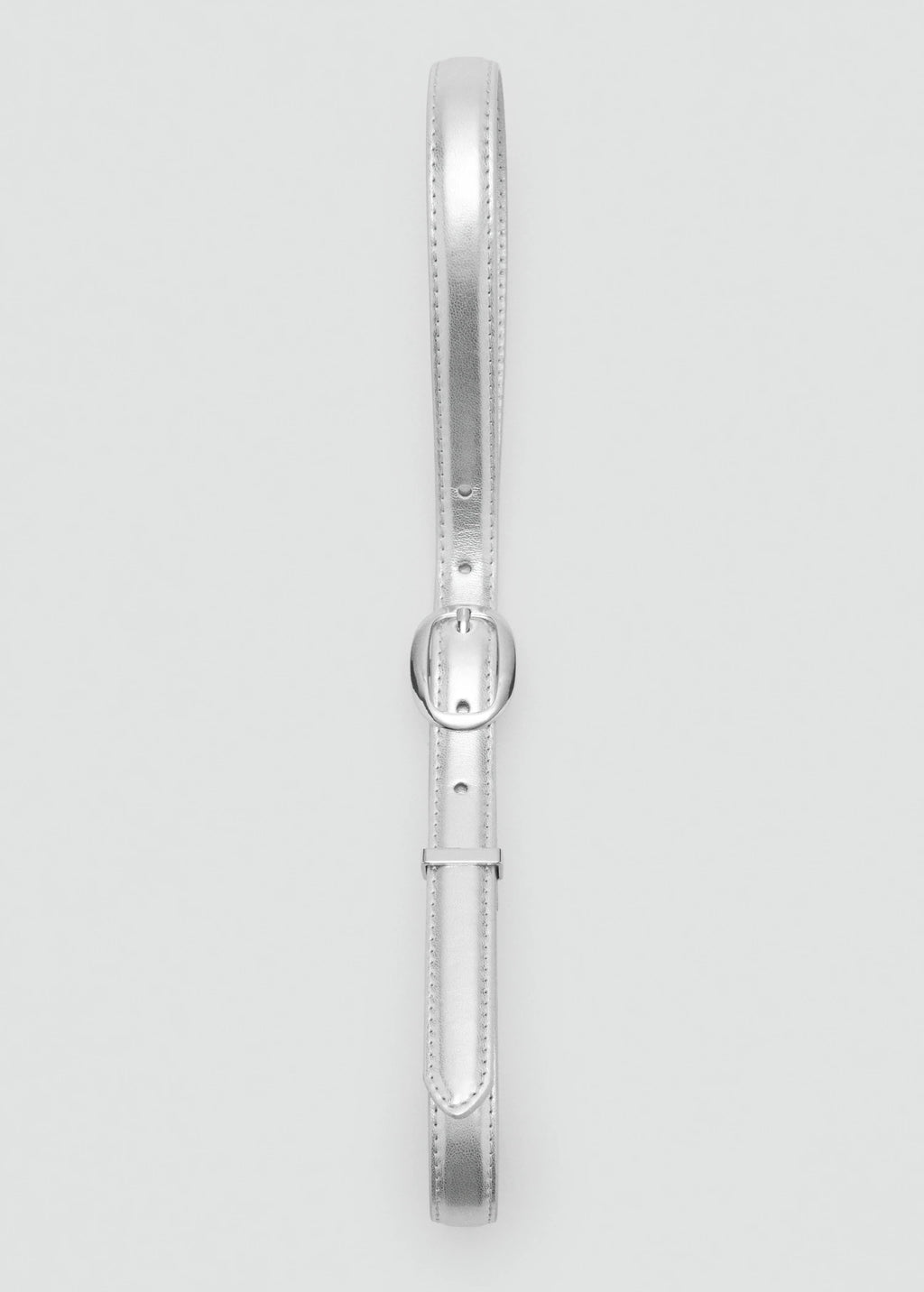 Metallic Belt With Oval Buckle