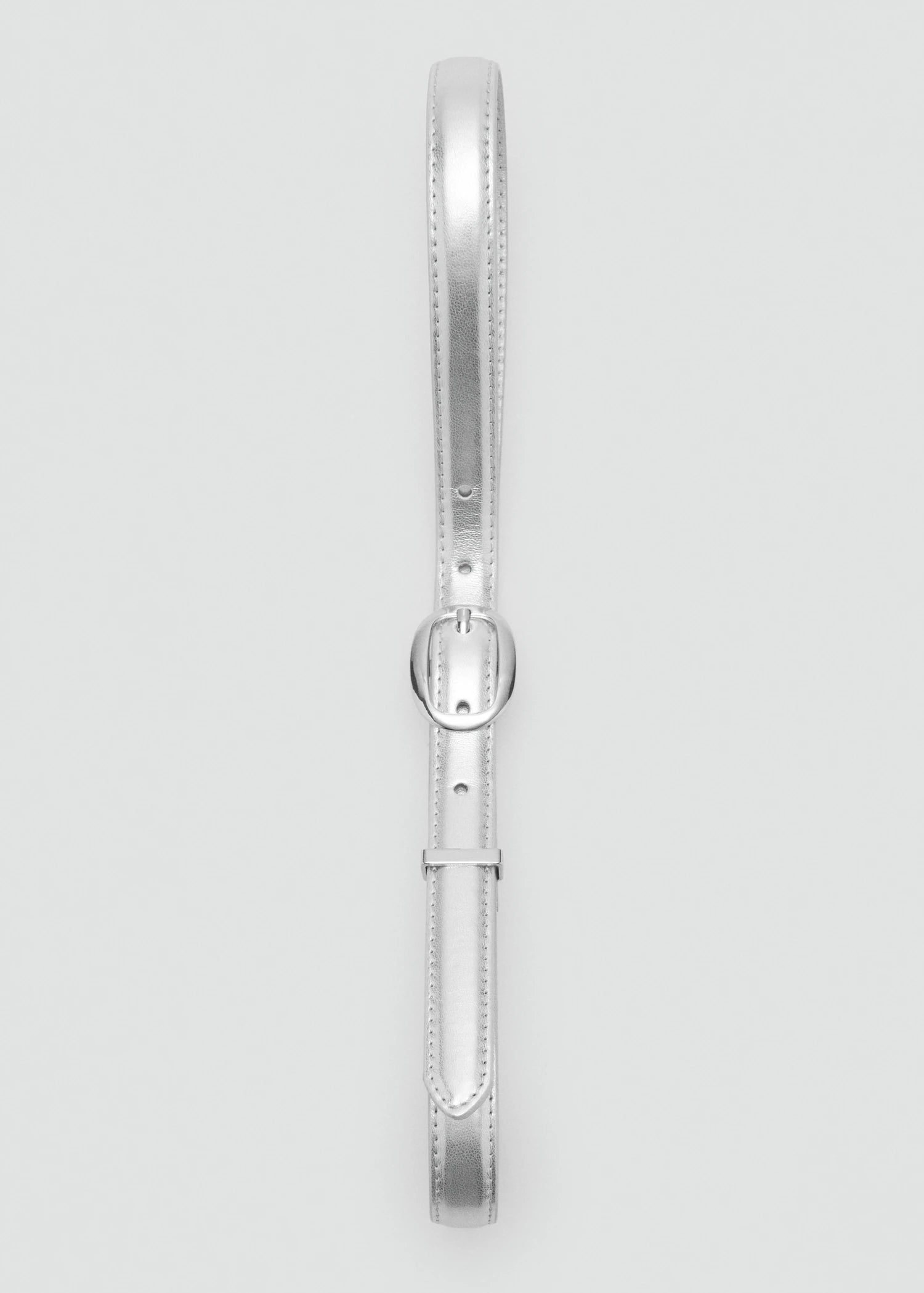 Metallic Belt With Oval Buckle