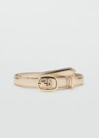 Metallic Belt With Oval Buckle