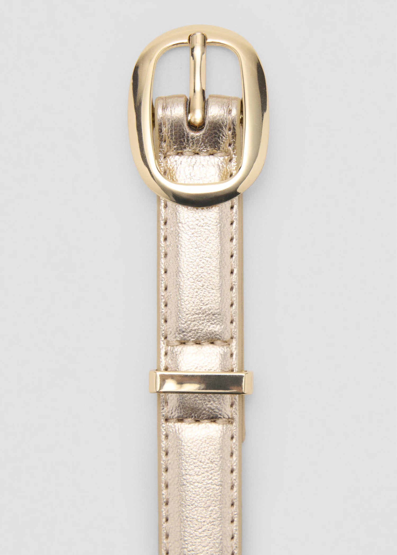 Metallic Belt With Oval Buckle