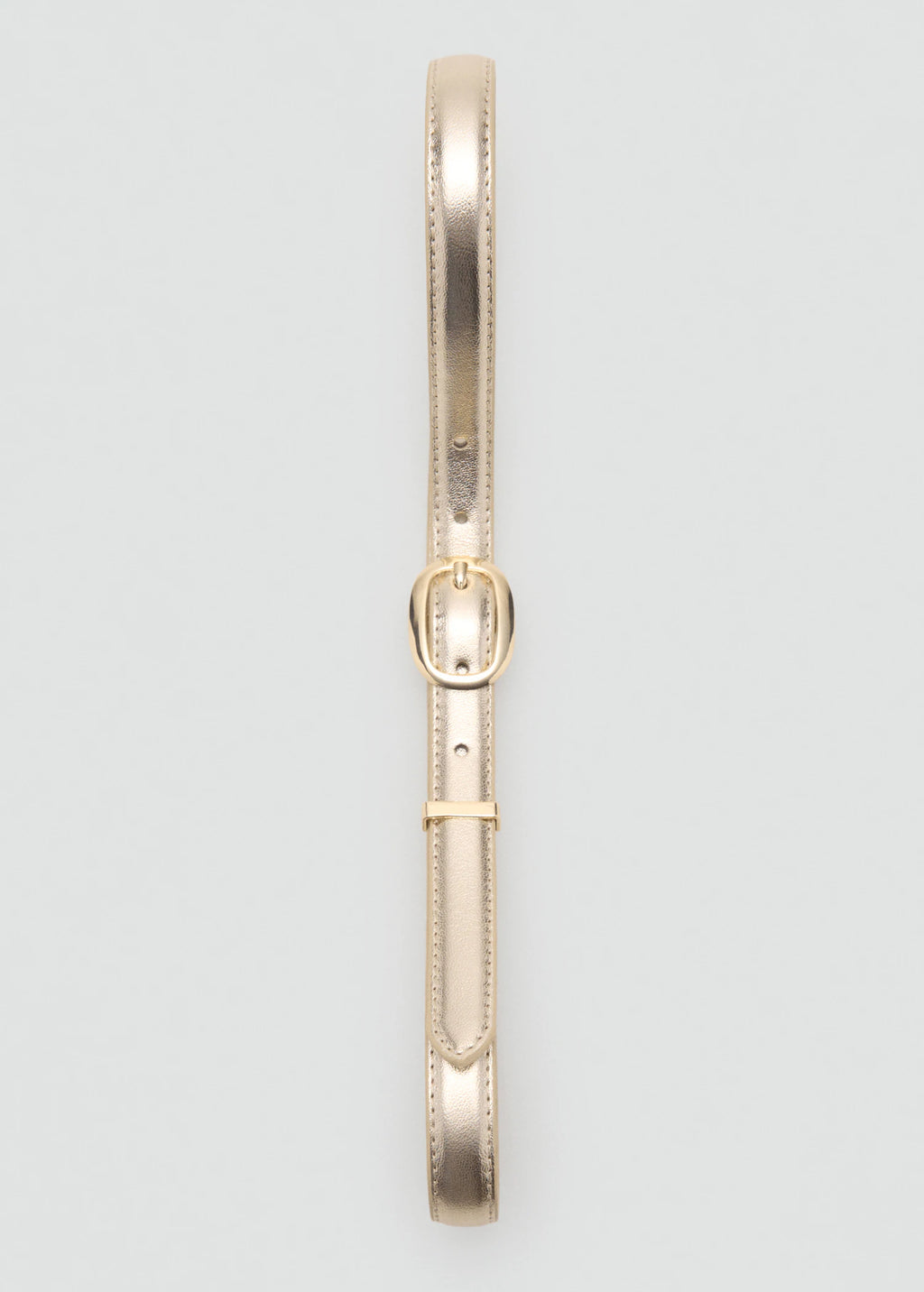 Metallic Belt With Oval Buckle