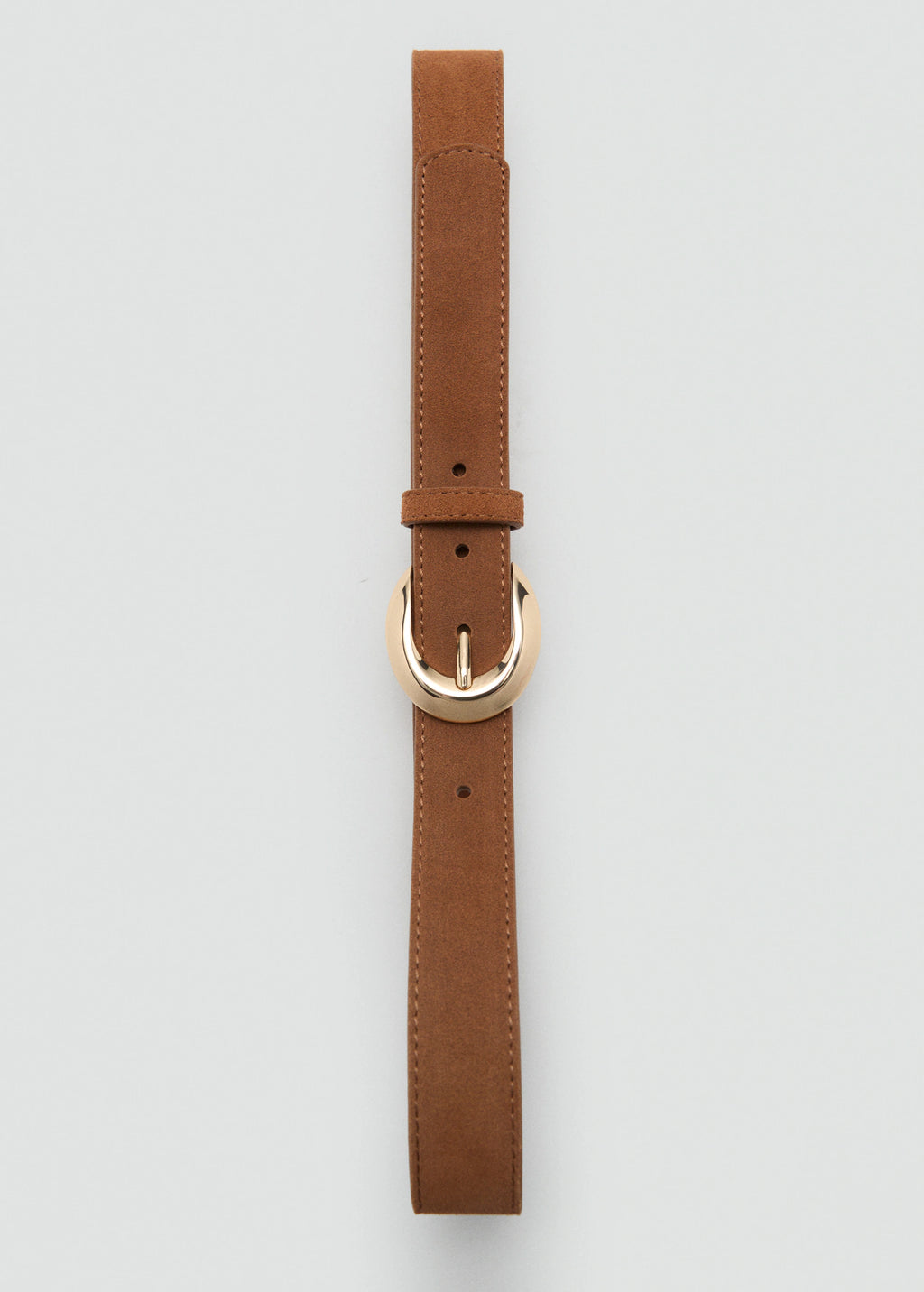 Leather Belt With Oval Buckle