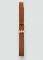 Leather Belt With Oval Buckle