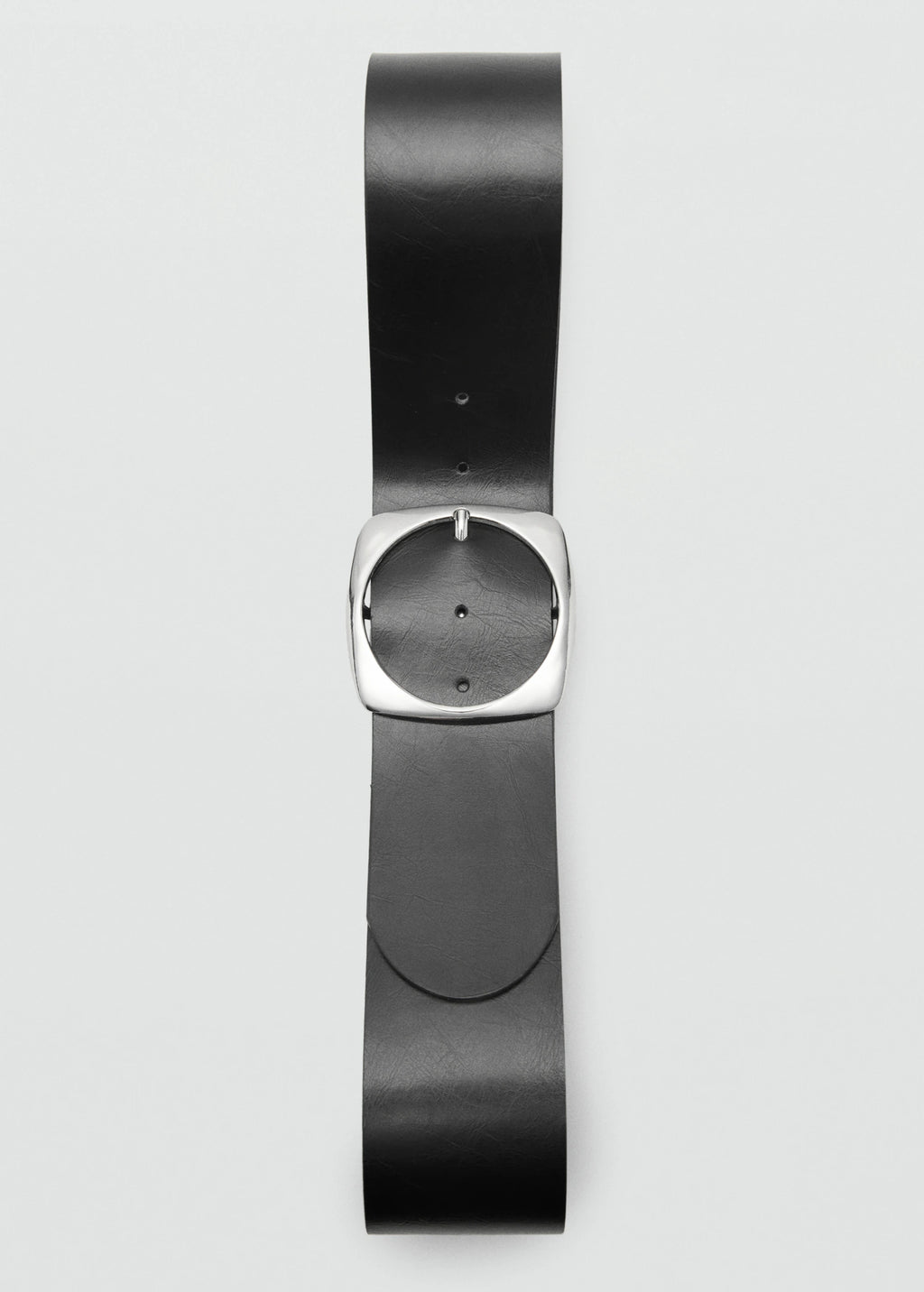 Leather Belt With Oval Buckle