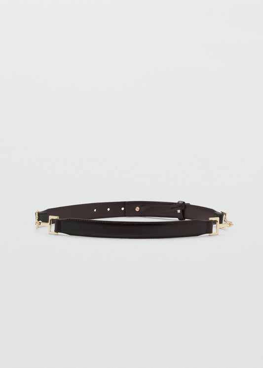 Leather Belt With Metal Detail