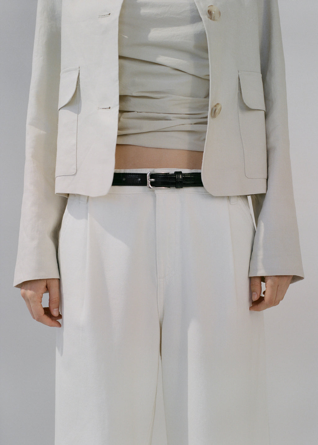 Fine Croco Leather Effect Belt