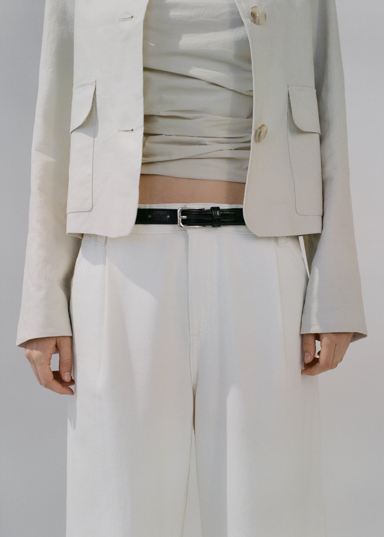 Fine Croco Leather Effect Belt