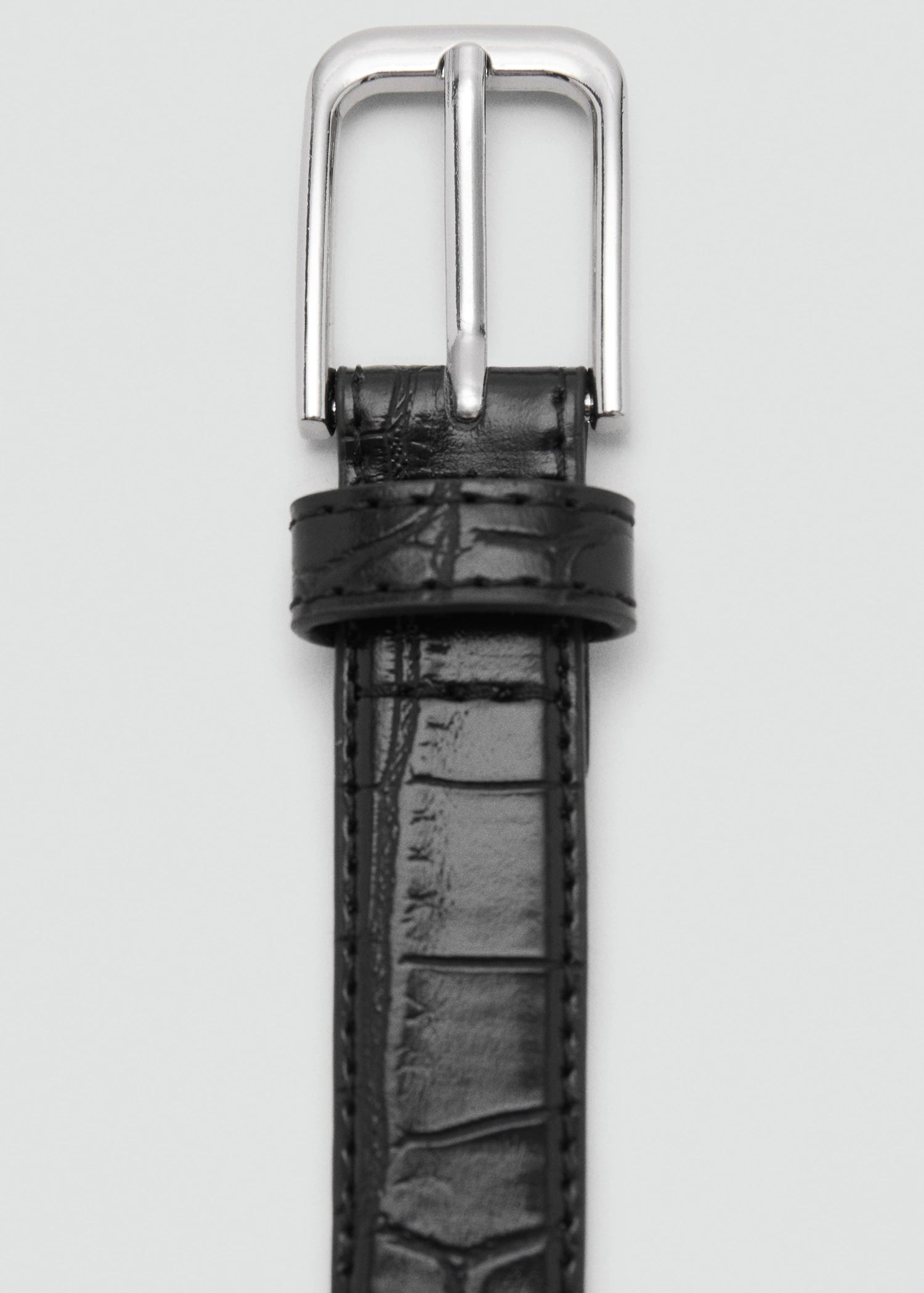 Fine Croco Leather Effect Belt