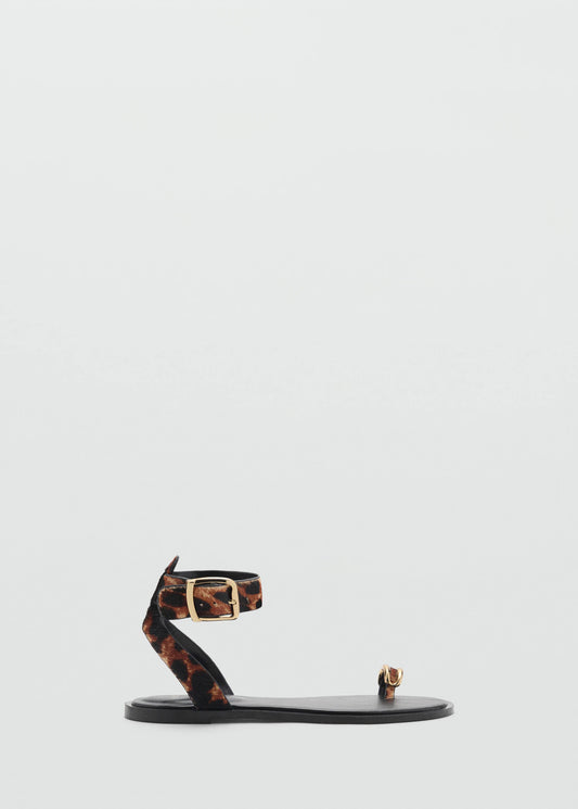 Animal Print Leather Sandals