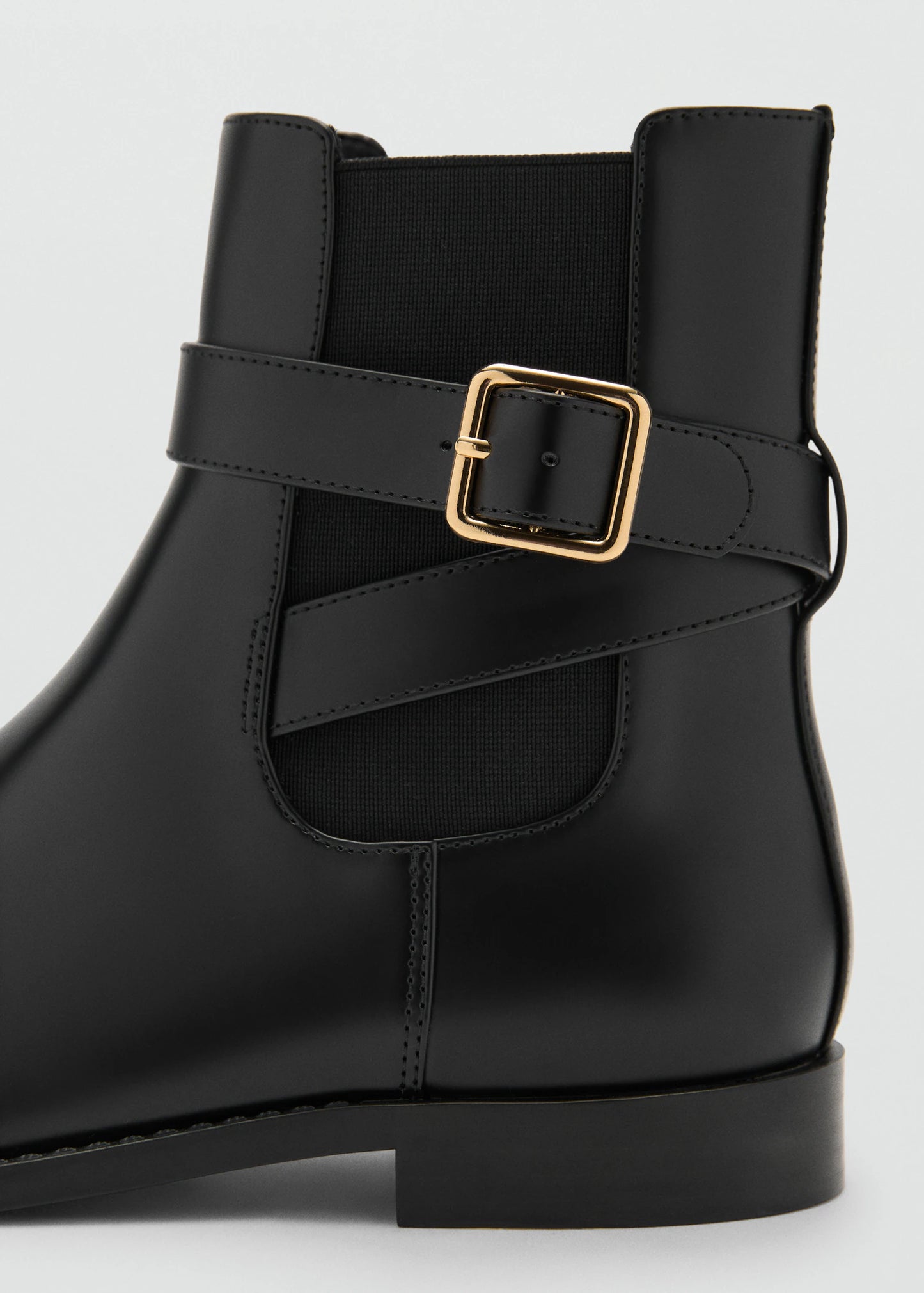 Ankle Boots With Elastic Panel And Buckle