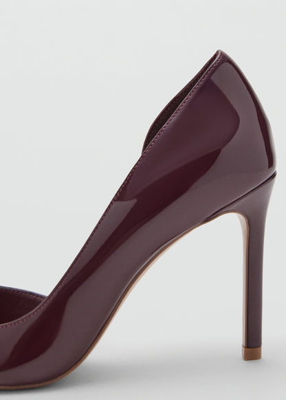 Asymmetrical Patent Leather Court Shoes
