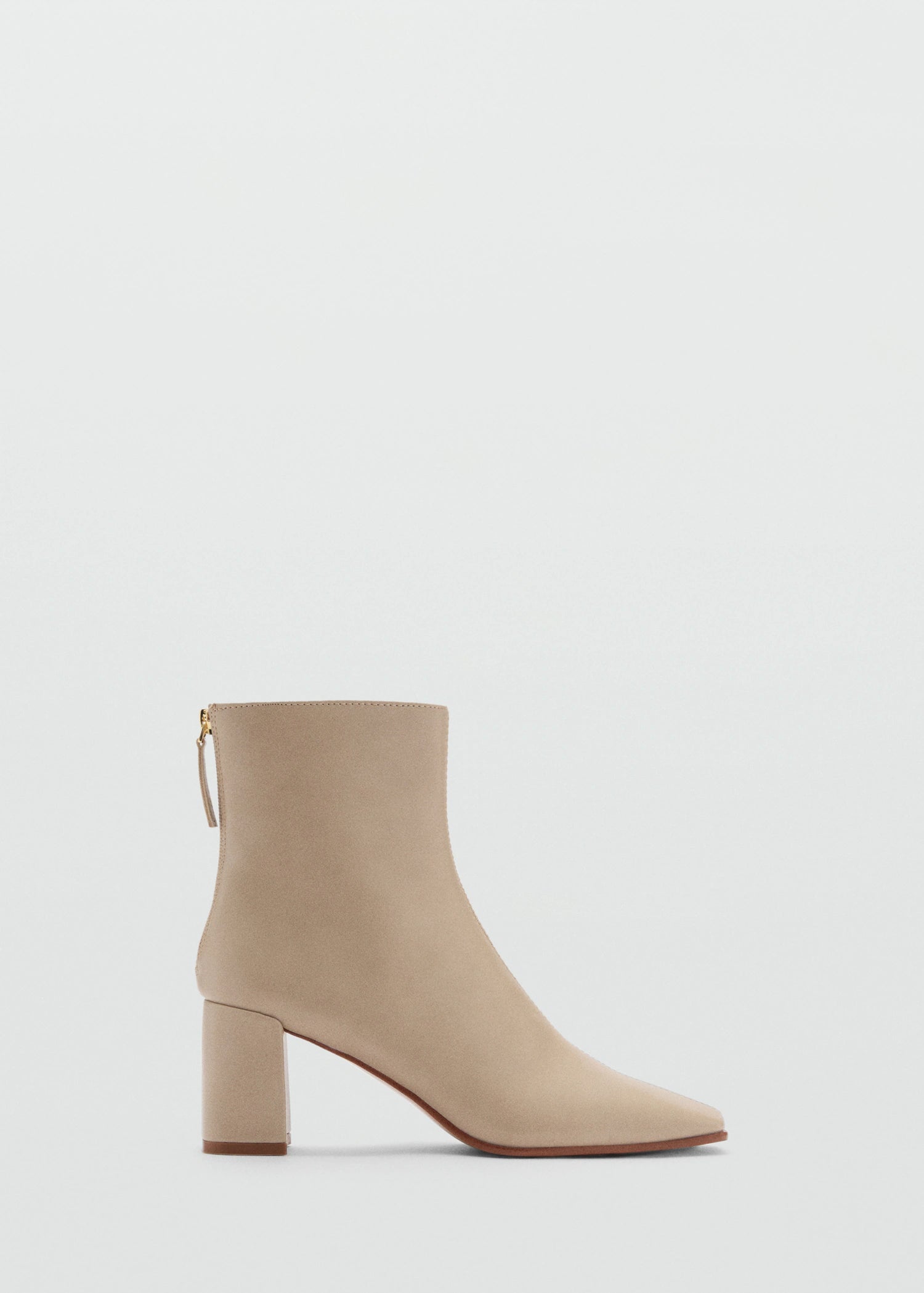 Block Ankle Boots With Square Toe