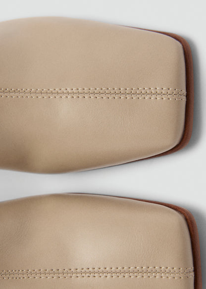 Block Ankle Boots With Square Toe