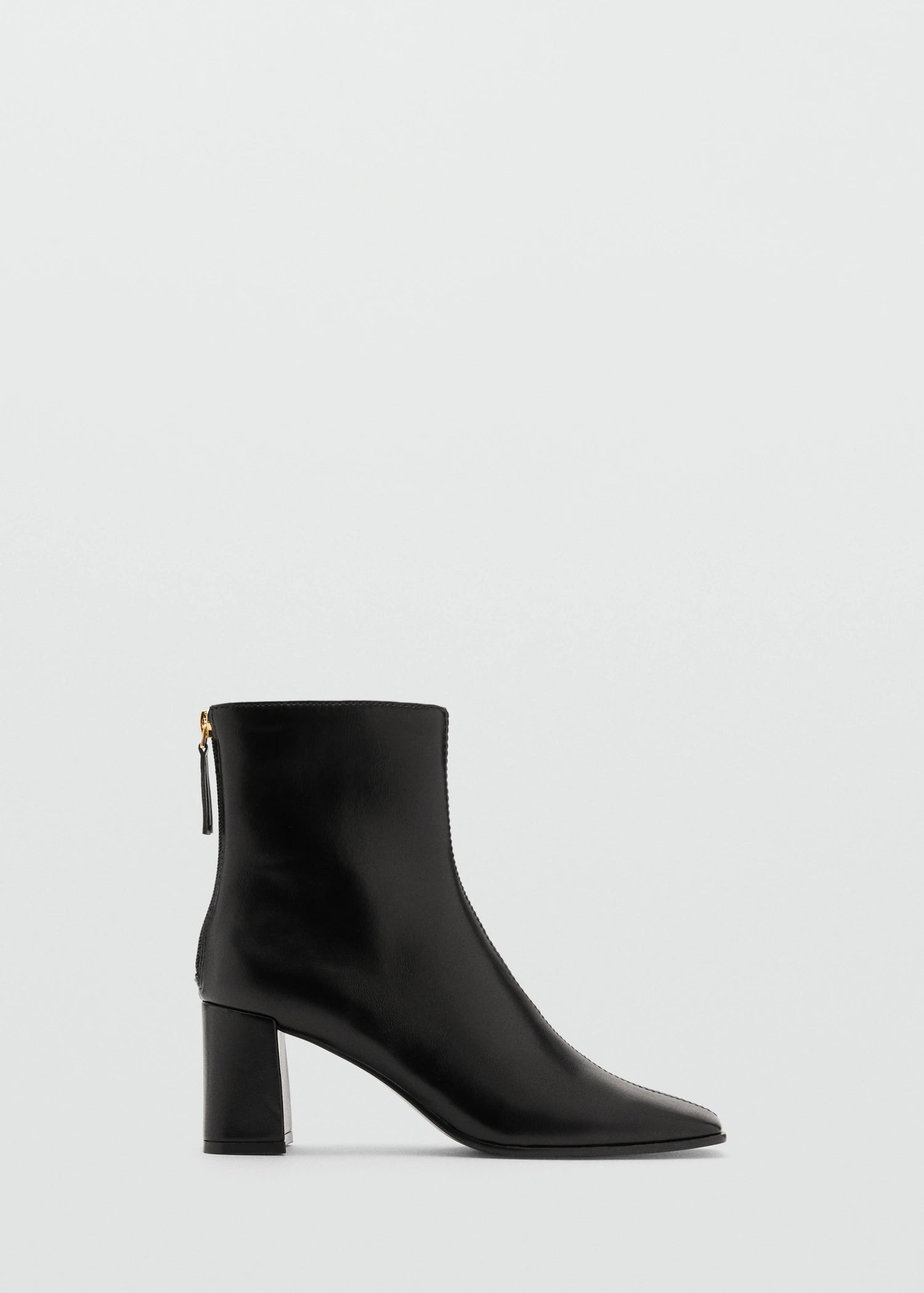 Block Ankle Boots With Square Toe