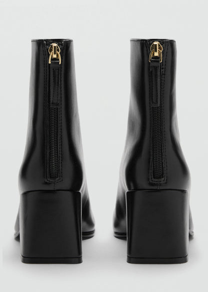 Block Ankle Boots With Square Toe