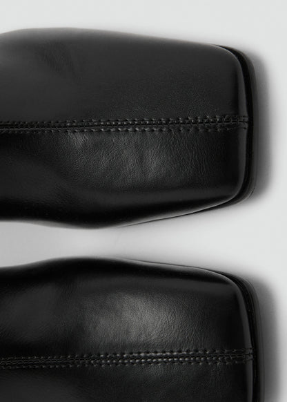 Block Ankle Boots With Square Toe