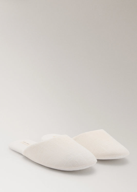 Cotton Textured Mule Slippers