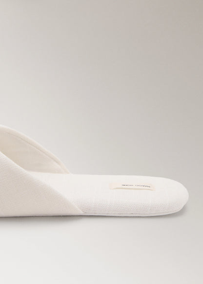 Cotton Textured Mule Slippers