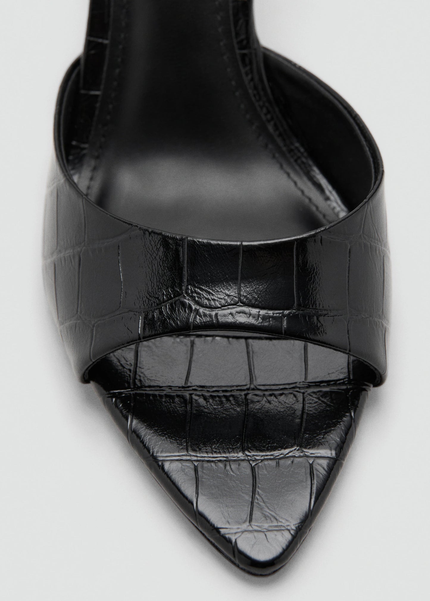 Croc Effect Heeled Sandals