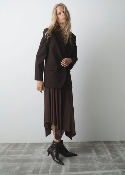 Croc Effect Pointed Toe Ankle Boots