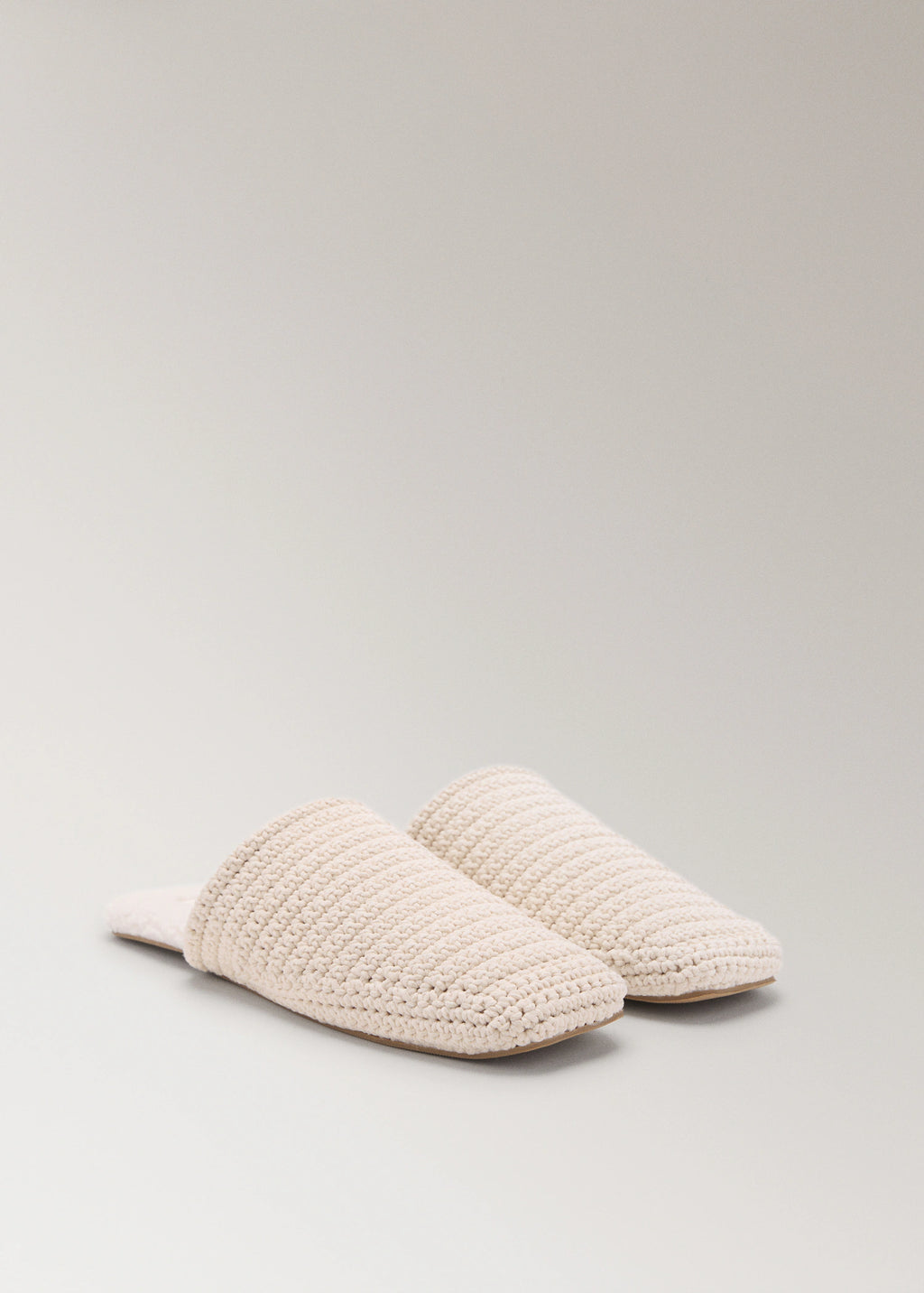 Crochet Mule Slippers With Shearling Lining