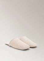 Crochet Mule Slippers With Shearling Lining