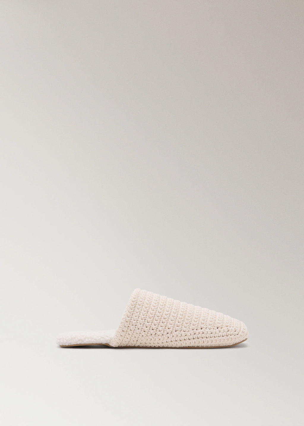 Crochet Mule Slippers With Shearling Lining