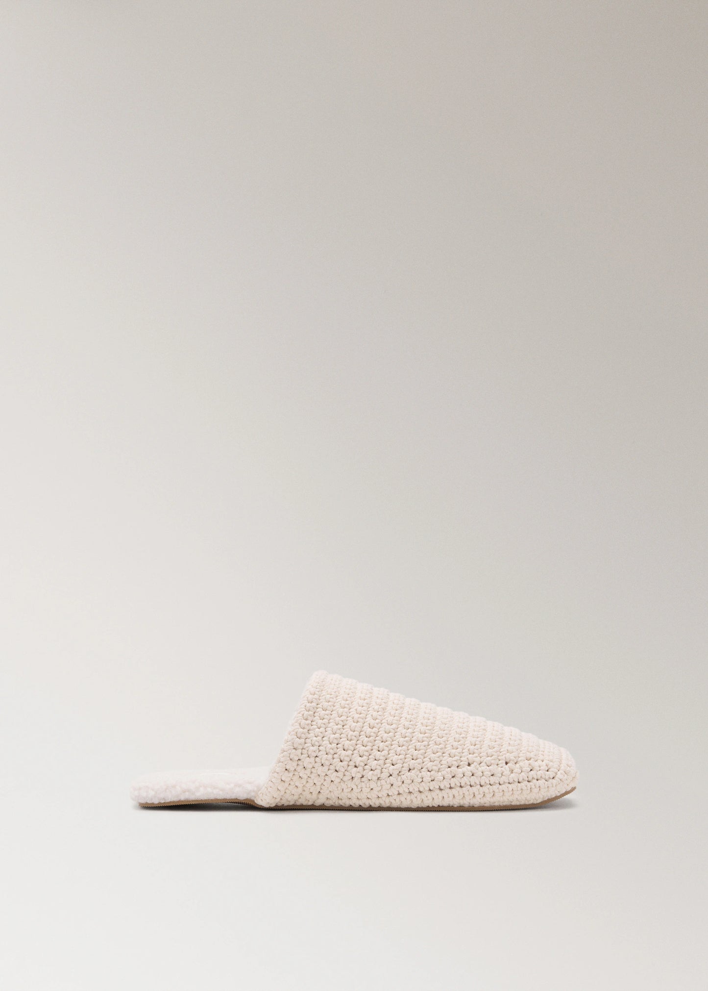 Crochet Mule Slippers With Shearling Lining