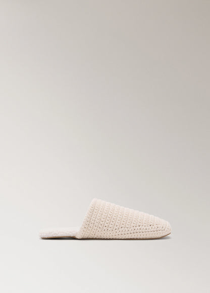 Crochet Mule Slippers With Shearling Lining