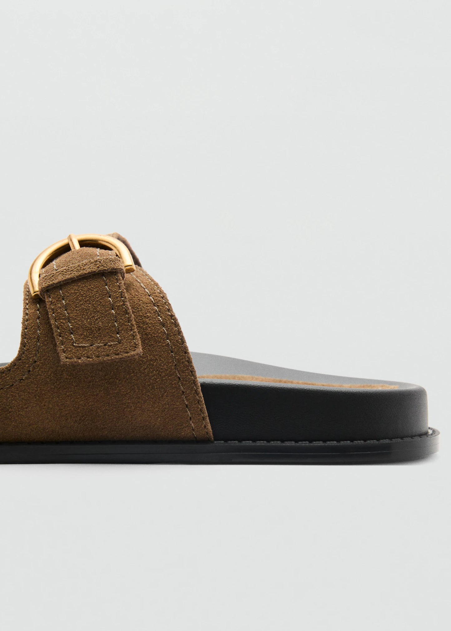 Flat Leather Sandals With Buckles