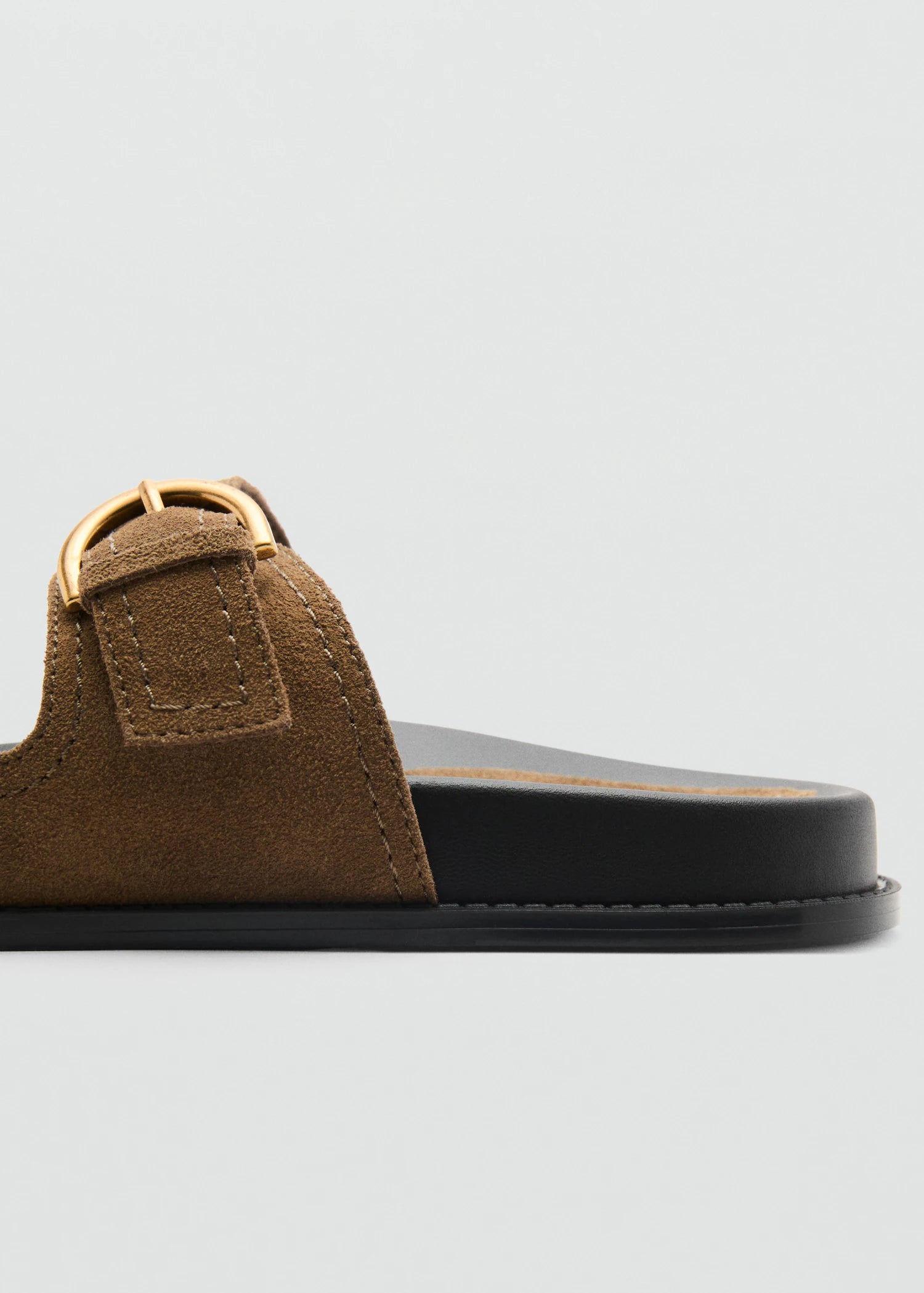 Flat Leather Sandals With Buckles