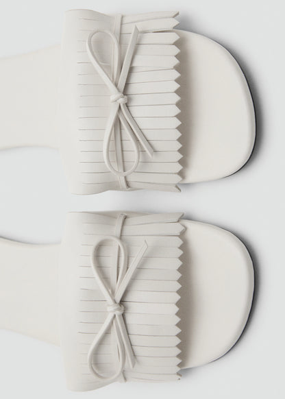 Fringed Sandals With Bow Detail
