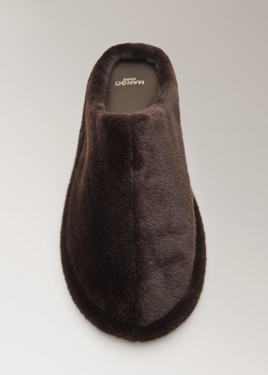 Fur Mule Slippers With Stitching Detail