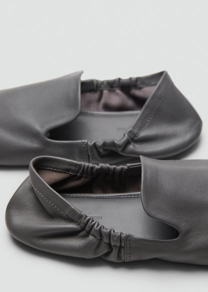 Gathered Leather Shoes