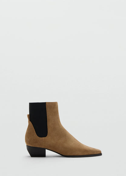 Heel Suede Ankle Boot