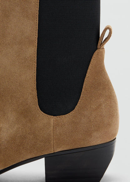 Heel Suede Ankle Boot