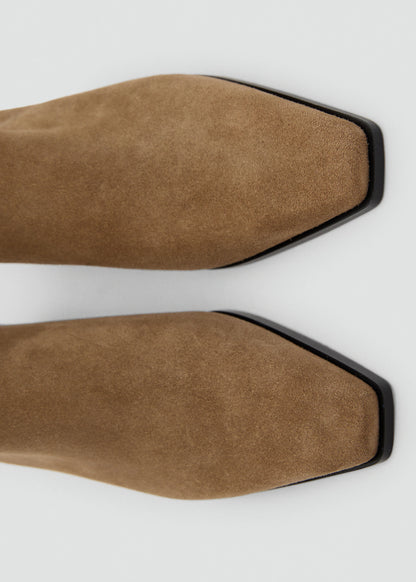 Heel Suede Ankle Boot